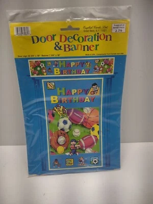 Vintage Happy Birthday Door Decoration And Banner Boys Sports 1980s Prop - Image 1 of 4
