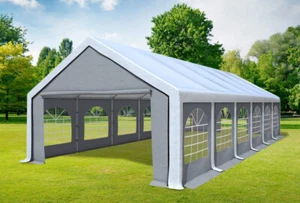 Partyzelt 5x12m Weiß Grau PVC Festzelt Pavillon wasserdicht Profi Modular Event - Bild 1 von 12