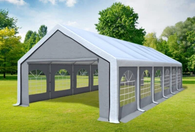 Partyzelt 5x12m Weiß Grau PVC Festzelt Pavillon wasserdicht Profi Modular Event - Bild 1 von 4