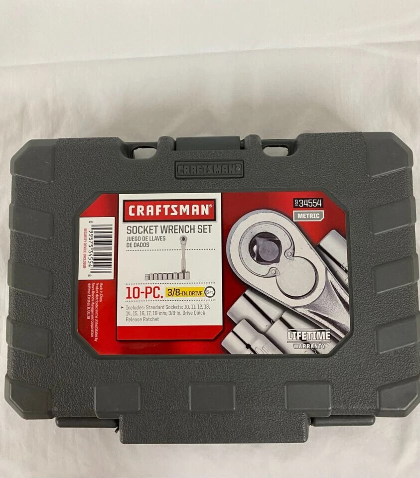 empty  CRAFTSMAN 10-PC 6-PT 3/8" DRIVE METRIC SOCKET box ( no tools ) - Image 1 of 1