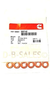 Juego de 6 arandelas de sellado de inyector de cobre Cummins 03-2016 Dodge 5,9 6,7 L 3937142 - Imagen 1 de 1