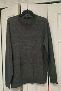Hugo Boss Gray Crewneck Cotton Logo Sweater Large  - Picture 1 of 7