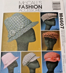 McCall's 4607 Misses Hat Sewing Pattern 4 Styles S 21-1/2" M 22-1/2" L 23-1/2" - Picture 1 of 2