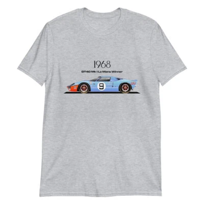 Ford GT40 1968 MK I Endurance coche de carreras manga corta unisex camiseta Foto 1 de 3