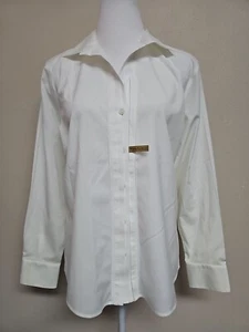 NWT ALEX MARIE Women's Blouse Long Sleeve Button Down Wrinkle Free White.Size 12 - Picture 1 of 15