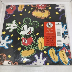 Vintage Disney Mickey Mouse Gift Wrap Wrapping Paper Hallmark New Package - Picture 1 of 3