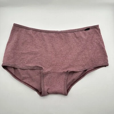 Pink Victoria's Secret Boyshort Panty XL Purple Ribbed Comfortable Stretch - Image 1 of 4