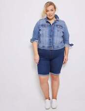 AUTOGRAPH - Plus Size - Womens Blue Shorts - Summer Cotton Clothing Knee Length