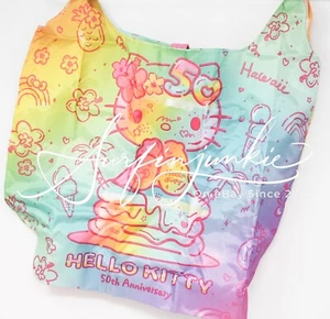 Bolso de Mano Hello Kitty 50 Aniversario Hawaii Compras Reutilizable de Comestibles Plegable - Imagen 1 de 4