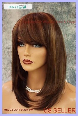 MADISON MONOFILAMENT WIG BY ENVY *MEDIUM BROWN* SEXY SOPHISTICATED STYLE -1 - Image 1 of 4