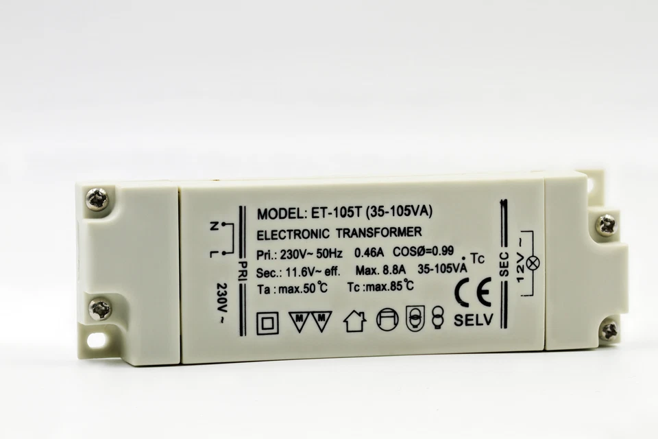 Elektronischer Halogen-Trafo 230V auf 12V AC, 35-105 W SlimLine dimmbar LT2-2 - Bild 1 von 1
