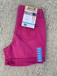 SEVEN for ALL MANKIND Rolled Cuff Weekend Shorts PINK NEW Women Sz 4 👗 gn6-m12 - Picture 1 of 11