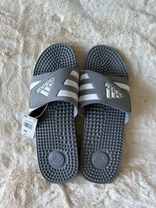 Adidas Unisex Adissage Slides Sandal, Grey/White/Grey, 18 US Men (DN) - Picture 1 of 8