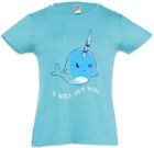 I Will Cut You Kids Girls T-Shirt Whale Narwhal Fun Fairies Unicorn Sailor