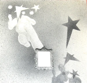 EFFET MIROIR Dessin 1970 FANTASTIQUE Technique Mixte Collage - Picture 1 of 3