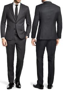 Neu mit Etikett Hugo Boss schwarzes Etikett Super 100 Wolle mikrokarierter luxuriöser Anzug