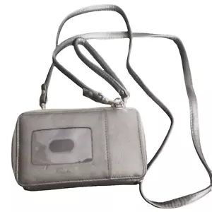 BUXTON Vegan Pebbled Leather Crossbody RFID Wallet - Picture 1 of 16