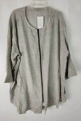 Soft Surroundings Women Size 3XL Lucerne Linen Double Zip Button Side Jacket NWT - Image 1 of 4