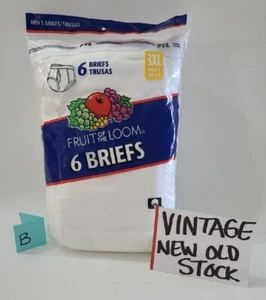 Fruit of the Loom White Briefs Mens 3XL 6 Pairs Underwear Vintage 2001 NOS ⬇️(B) - Picture 1 of 16
