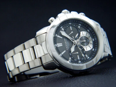 CAVADINI Herrenuhr Chronograph grau-silber CV-1611 Edelstahl 10 Bar Designeruhr - Bild 1 von 2