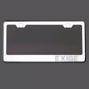 Mirror Chrome License Plate Frame EXIGE Laser Engraved Metal Screw Cap - Bild 1 von 8