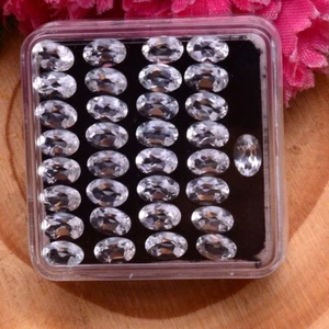 VVS 33 piezas topacio natural sin tratar corte facetado ovalado 6 mm * 4 mm piedras preciosas chispeantes - Imagen 1 de 5