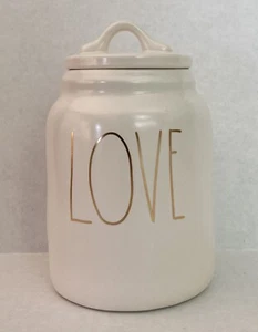 Tarro y tapa de almacenamiento de amor colección artesanal Rae Dunn 7 pulgadas de alto - Imagen 1 de 6