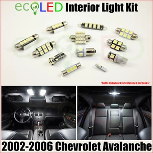 Fits 2002-2006 Chevrolet Avalanche WHITE LED Interior Light Package Kit 20 Bulbs - Picture 1 of 12