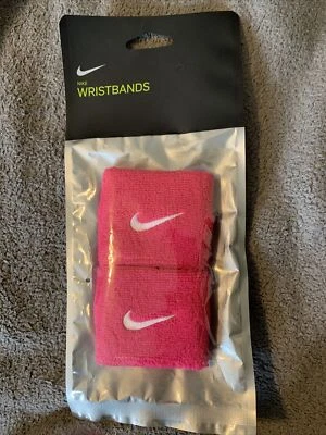 Nike Swoosh Pulseras 1 Par Rosa Blanco Unisex Tenis Ropa Activa Atlética Nuevo Foto 1 de 4