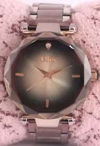 Beautiful Dior Women Black Dial Quartz Working Wristwatch Stainless Steel Band - Picture 1 of 7