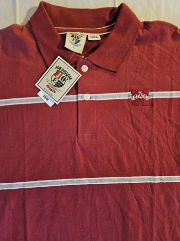 Mississippi State Bulldogs Polo Shirt NWT Large L Mens Joe College Authentic Cover