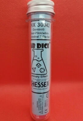 Dados de Laboratorio Chessex Poliédricos Géminis Claro-Rosa/Blanco 30042 B3G1 ¡Gratis! Foto 1 de 3
