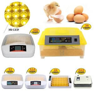 Egg Incubator Chicken Hatcher Automatische Drehtemperaturregelung w/ LED Candler