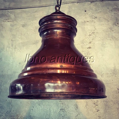 RARE 1940s BENJAMIN ELECTRIC ALL COPPER INDUSTRIAL LOFT PENDANT LIGHT. L@@k Cover