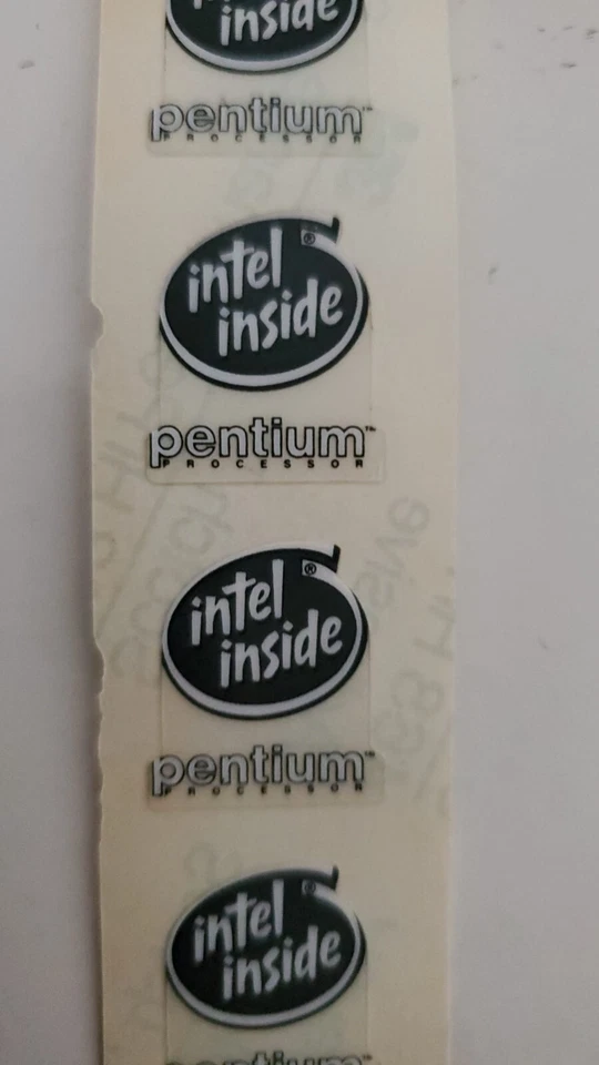10pcs Black Vintage Old School Intel Inside Pentium Stickers (Scotch Adhesive) - Image 1 of 1