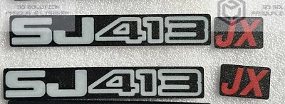 COPPIA (2) Modanature Fregi Scritte Laterali Suzuki Samurai Sj413 Jx