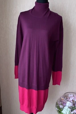 Nuevo Vestido Escada Sport Para Mujer Cuello Alto Doble Capa (M, Púrpura Calla) Foto 1 de 4