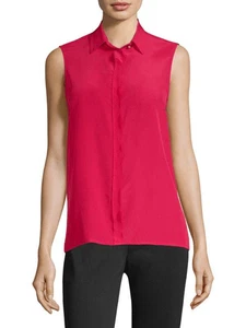 Blusa Donna Karan New York Crepé de Seda Rosa Impactante - Imagen 1 de 5