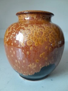 Vintage 1960s MCM Stunning Signed Japanese Studio Pottery Vase From Japan - Picture 1 of 7
