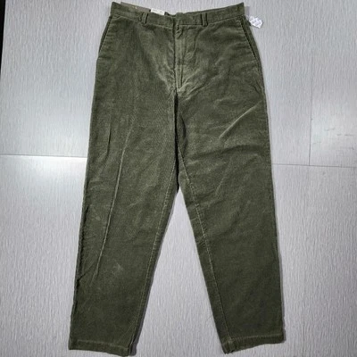 Dockers Recode Petite 12 12P Green Corduroy Pants Flat Front Relaxed Fit - Image 1 of 4