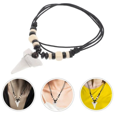  Haifischzahn Halskette Mann Frau Cooler Schmuck Für Männer Jungen Halsketten - Bild 1 von 4