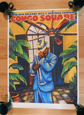 2008 New Orleans Jazz & Heritage Festival Congo Square Poster, 32" x23", LIM, EX - Image 1 of 4