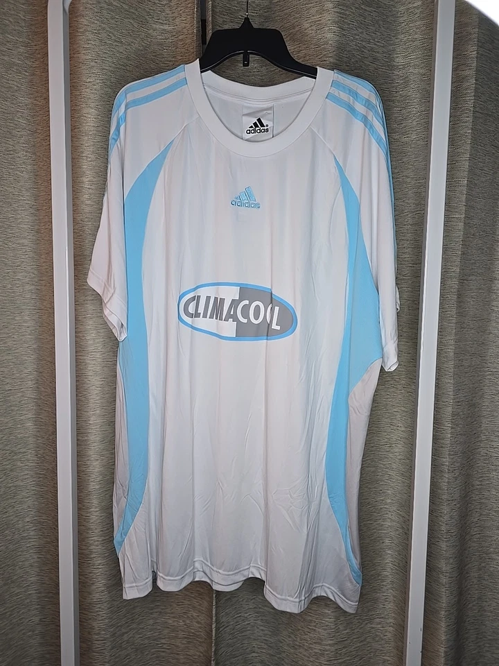 Adidas Men’s Climacool Jersey White Blue Size XXL KA5488 AFA SOCCER 10
