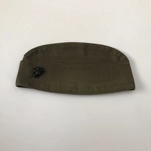 VINTAGE USMC Marine Corps Green Cap Mütze Garnison Green Herren Cover mit Pin - Bild 1 von 8