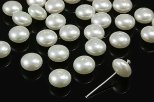 Cuentas de cera rondelle 10/12 mm blanco perla perlas rondell cuentas decorativas WP-15 - Imagen 1 de 3