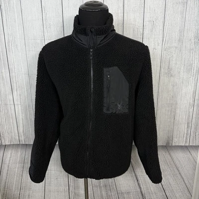 Abrigo de invierno Spyder para hombre grande negro Sherpa panel de nailon militante SPFGD113 Foto 1 de 4