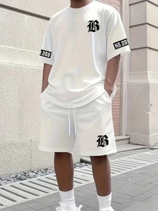 Set abbigliamento sportivo di lusso da uomo maglietta pantaloncini estate 2025 casual fitness outfit - Foto 1 di 5