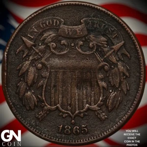 1865 2 Cent Piece A2761 - Picture 1 of 2
