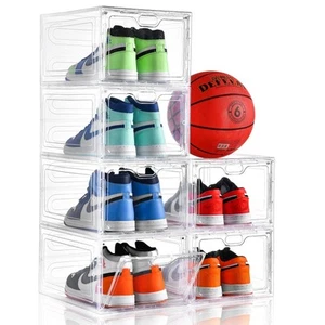 Aliscatre Shoe Boxes Clear Plastic Stackable, 6 Pack Shoe Organizer for Closet, - Picture 1 of 7