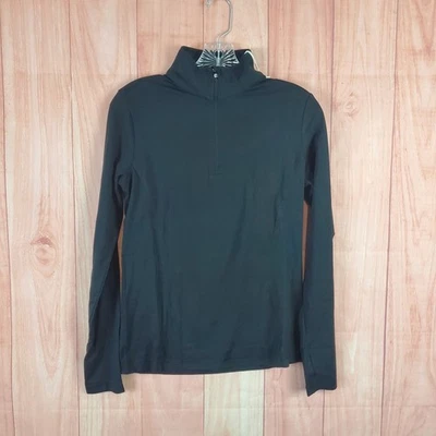 Prendas para el torso Tasc Recess para mujer talla pequeña negro algodón 1/4 cremallera pulóver manga larga Foto 1 de 4
